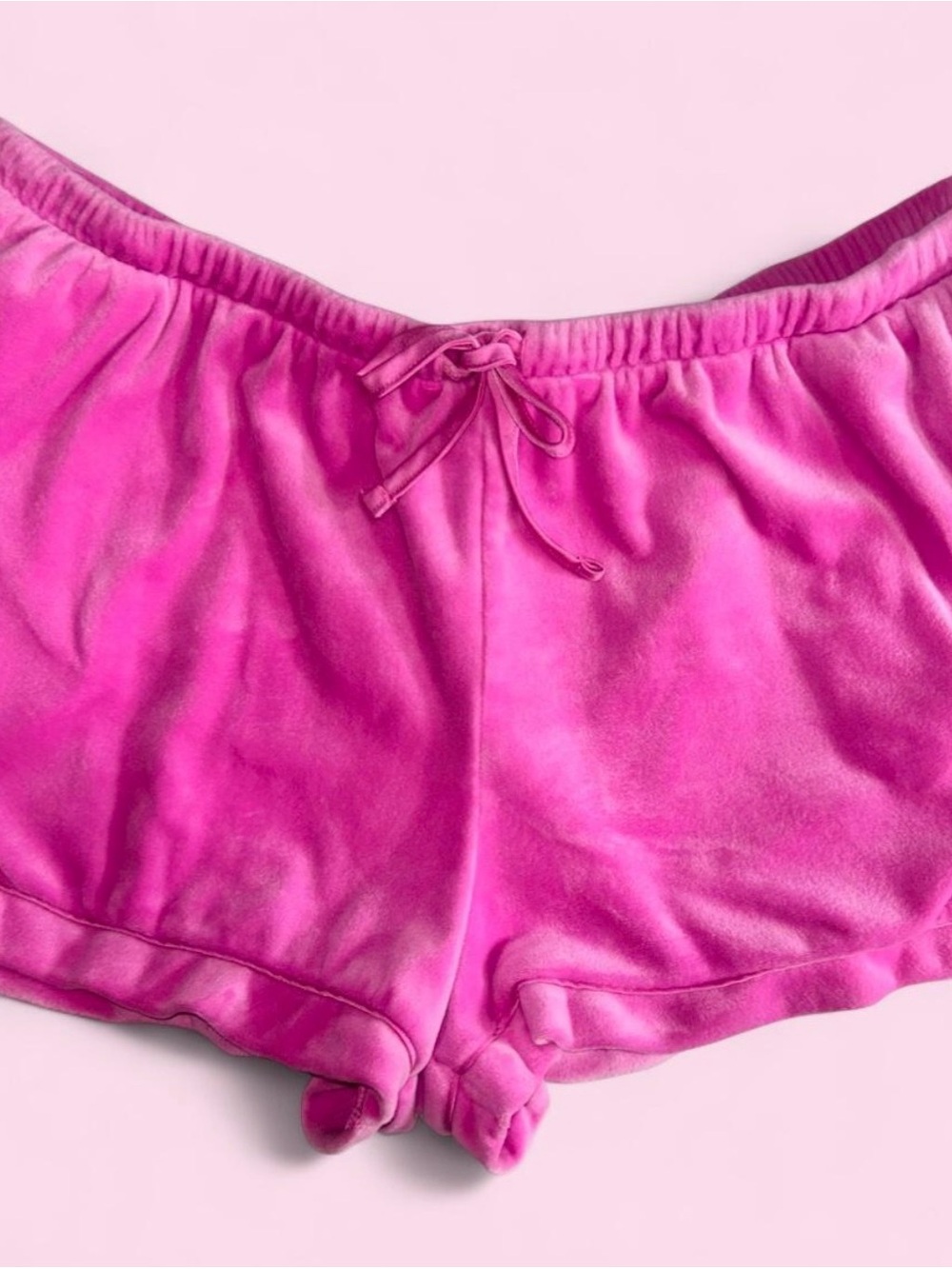 Velvet Bright Pink Velour Athletic Lounge Shorts